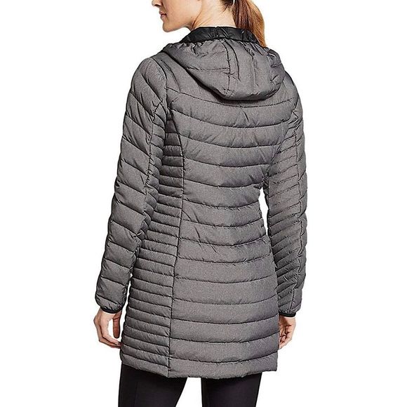 EDDIE BAUER Women's Charcoal Grey Quilted Down Hooded Parka 650 Size XXL - Picture 13 of 15